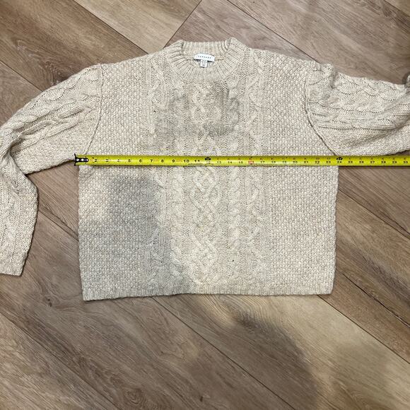 TOPSHOP Women's Knitted Drop Shoulder Cable Detail Jumper Size 0-2 In Oat - Picture 7 of 11
